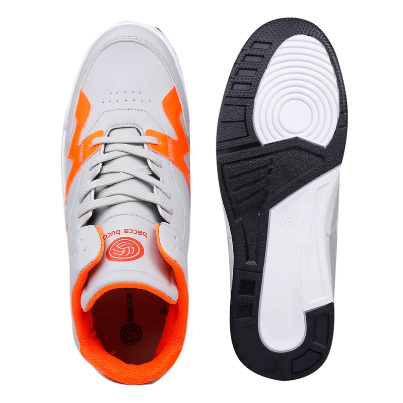 Bacca Bucci Grey Urban Retro Series Korean-Style Mid-Top Sneakers for Men | Best Price UAE